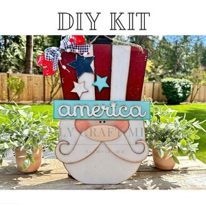 DIY Uncle Sam Door Hanger / Wreath Add on / DIY Wood Blank / Unfinished Wood Kit / Door Hanger / Americana