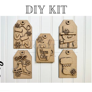 DIY Holiday Gift Ornament Tags & Gift Card Holders / Holiday Tiered Tray / Wood Decor / Christmas DIY