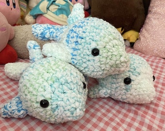 Crochet Seafoam Dolphin Plushie - Handmade Dolphin Amigurumi