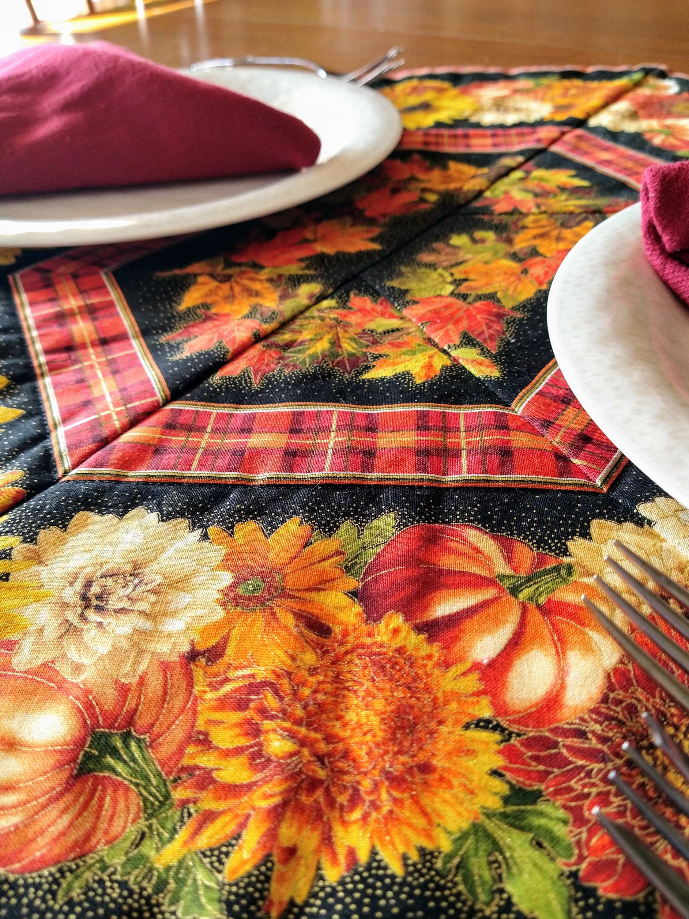 Beautiful Fall Color Table Topper, Handmade Gift, Triangle Frenzy ...