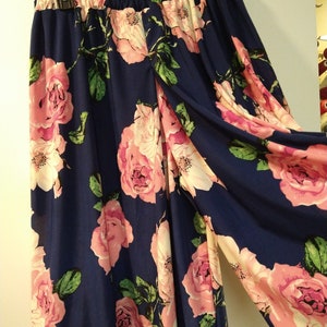 Split Skirt Culottes in 4 Large Floral Fabrics Custom Made Adult Sizes, ITY Jersey Knit with spandex Comfortable Easy Care No Iron needed