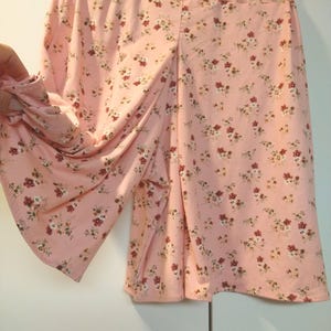 Split Skirt Culottes, Ready Made Pink Floral in Jersey Knit, 6 to 8 year old size, They are Easy Care No Iron