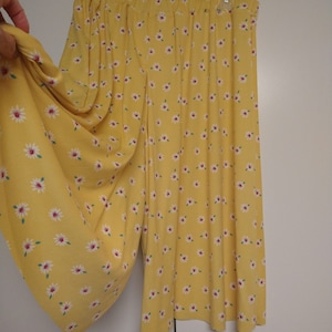Ready Made Split Skirt Culottes on Yellow very soft Rib Knit in Teen or Adult Size, They are Comfortable Wash and Wear No Ironing