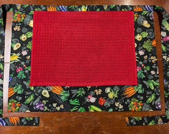 Towel Apron, Vegetable with Terry Cloth Towel attached 6 choices available