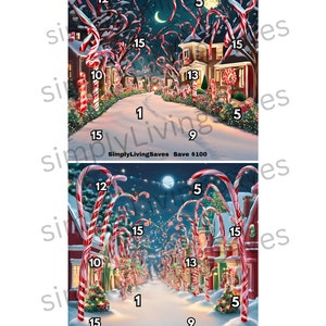 Leuke Candy Cane Lane Savings Challenge-set van 2 (perfect om te gebruiken als DYI Scratch Off!)