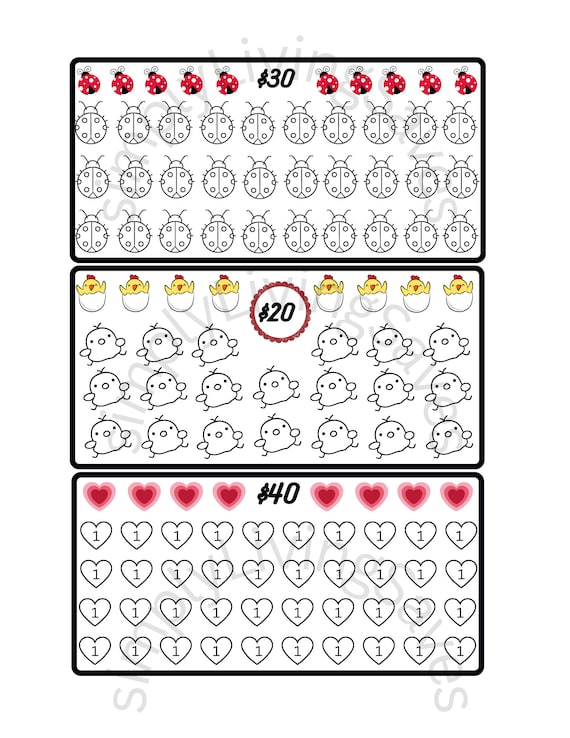 Mini A6 Saving Challenge Set of 6