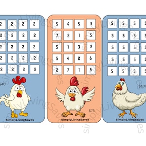 Cute Chicken A6 Savings Challenge set of 6