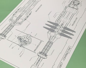 Large Blueprint of Babylon 5 Space Station from the hit TV Series &quot;Babylon 5&quot; - 36&quot; x 24&quot;