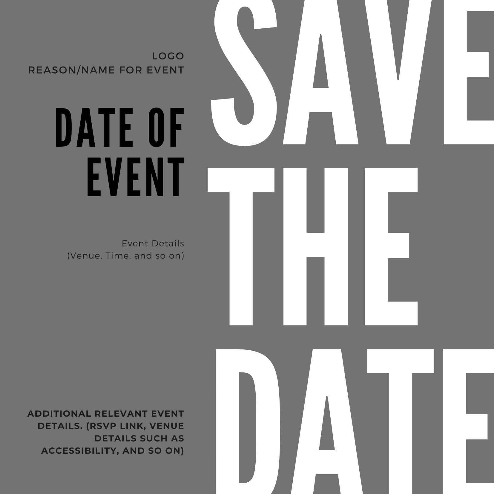 Save the Date Invitation Template Etsy