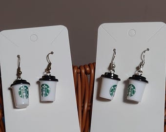Starbucks Coffee Cup Earrings – Miniature Resin Drink Jewelry