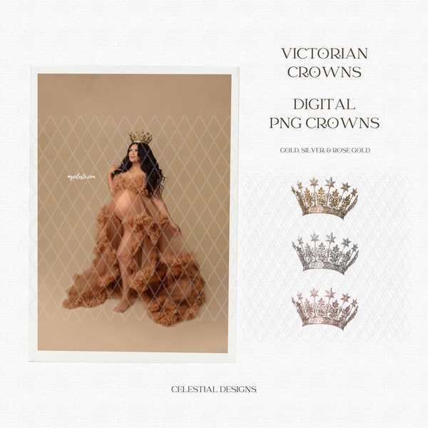 Luxury Digital Overlay - Set of 3 Celestial Crowns