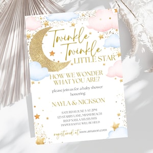 Twinkle twinkle little star baby shower invitations etsy 2025