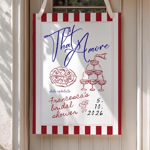 That&#39;s Amore Sign Template, Bridal Shower Welcome Sign, Editable Engagement Sign, Pizza Party Italian Poster, Champagne Celebration Signage