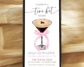Electronic A Tini Bit Older Birthday Invitation, Espresso Pink Bow Evite Template, Coffee Bean Text Message Invite