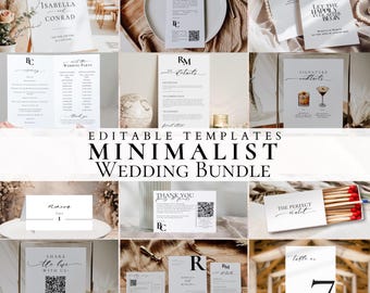 Modern Wedding Signage Template Bundle: DIY Printable Decor (Digital Download