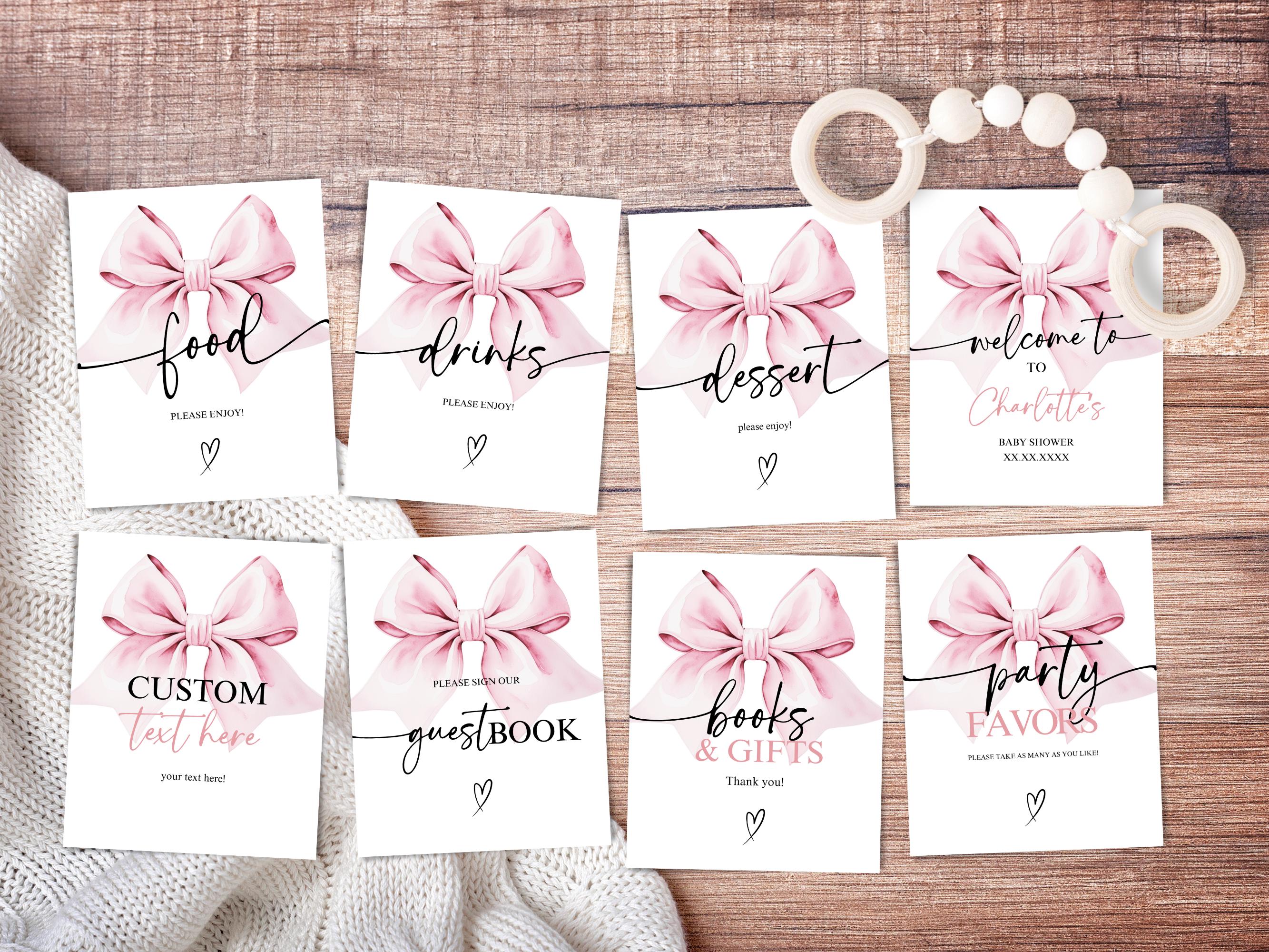 Editable Love Shack Fancy Baby Shower Template, Coquette Pink Bow ...