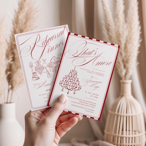 That&#39;s Amore Rehearsal Invitation Template, Editable Italian Engagement Party Invites, Rehearsal Dinner Party Invite, Wedding Shower, Canva