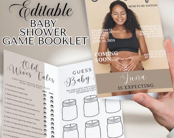 Editable Baby Shower Games Booklet, Modern Gender Neutral Design (24 Pages)