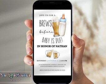 ベビーシャワー前のビールの招待状、ダドチェラービールの招待状（電子版）