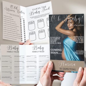 Baby Shower Games Template, Oh Baby Baby Shower Games Booklet Bundle, Editable Party Game Pack, Canva Baby Shower Games Set