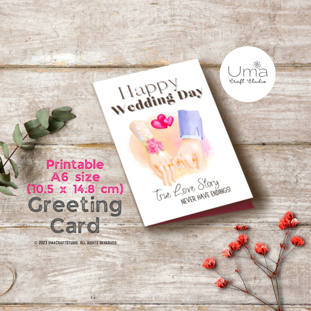 Printable Wedding Cards Card for Newlyweds, Congratulations Wedding