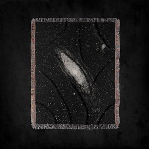 Vintage Galaxy Woven Throw Blanket: Astronomy Decor, Milky Way Galaxy Outer Space Art, Stars