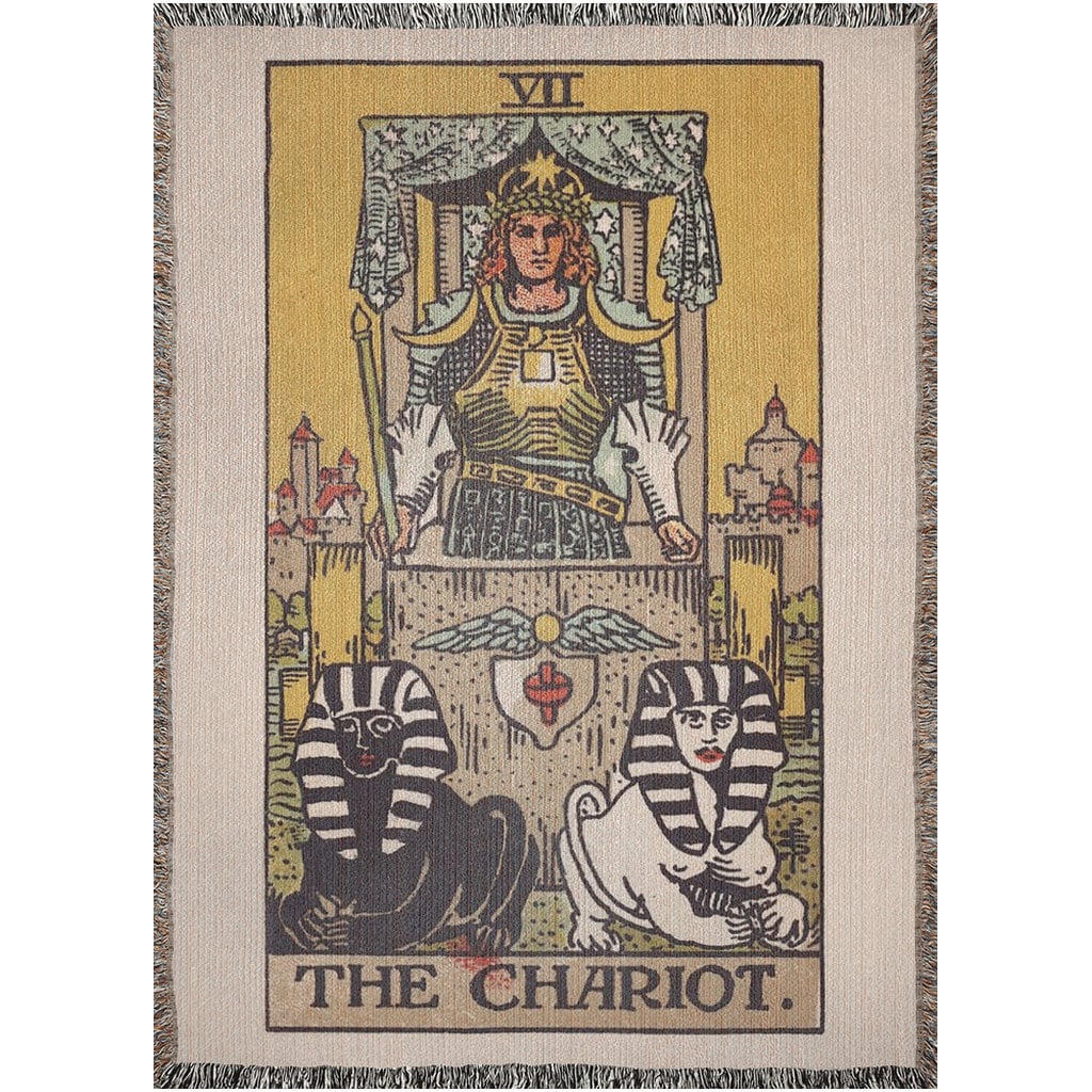 The Chariot VII Rider-waite Tarot Deck Woven Throw Blanket: Vintage ...