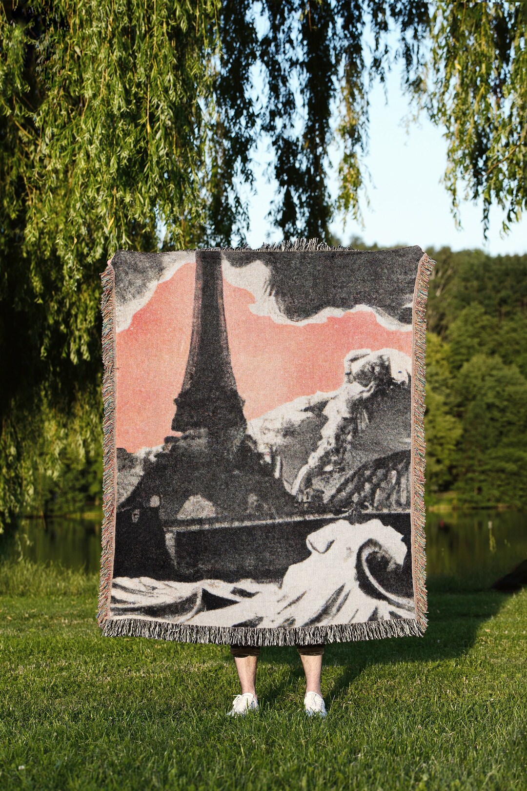 Eiffel Tower Woven Throw Blankets Paris France Eiffel Tower Etsy