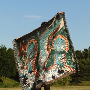 Janpanese Dragon Print Blanket