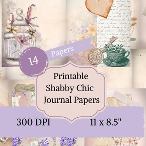 Shabby Chic Digital Papers, Printable Junk Journal Pages, Digital Download for Paper Crafters - personal and commercial use.