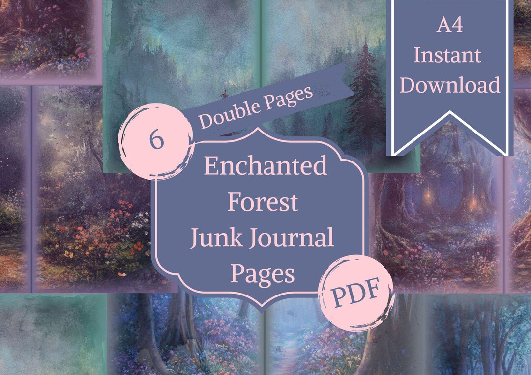Enchanted Forest Junk Journal Pages | Mystic Woodland Journal Printable ...