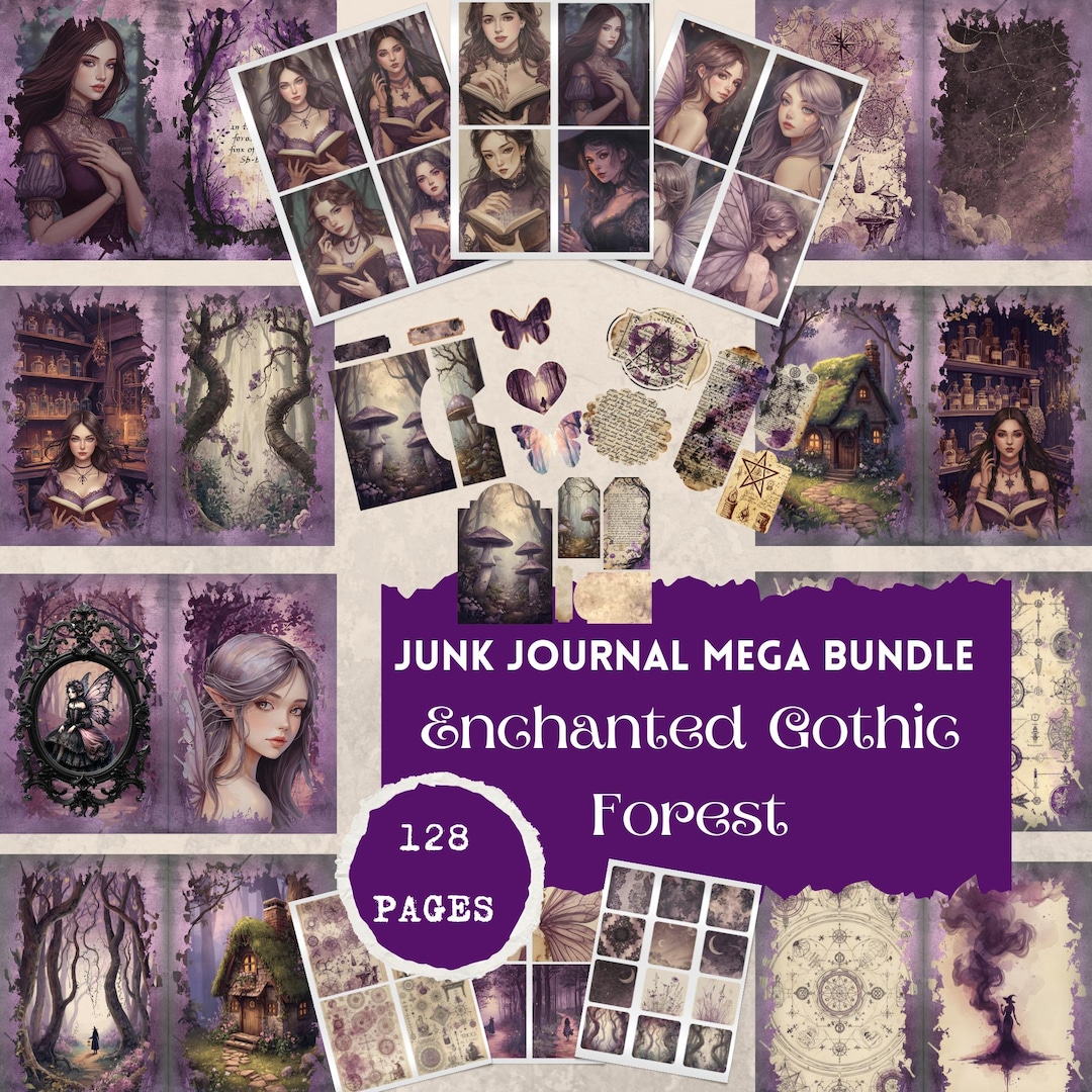 Gothic Enchanted Forest Junk Journal Pages | Withcy Junk Journal ...