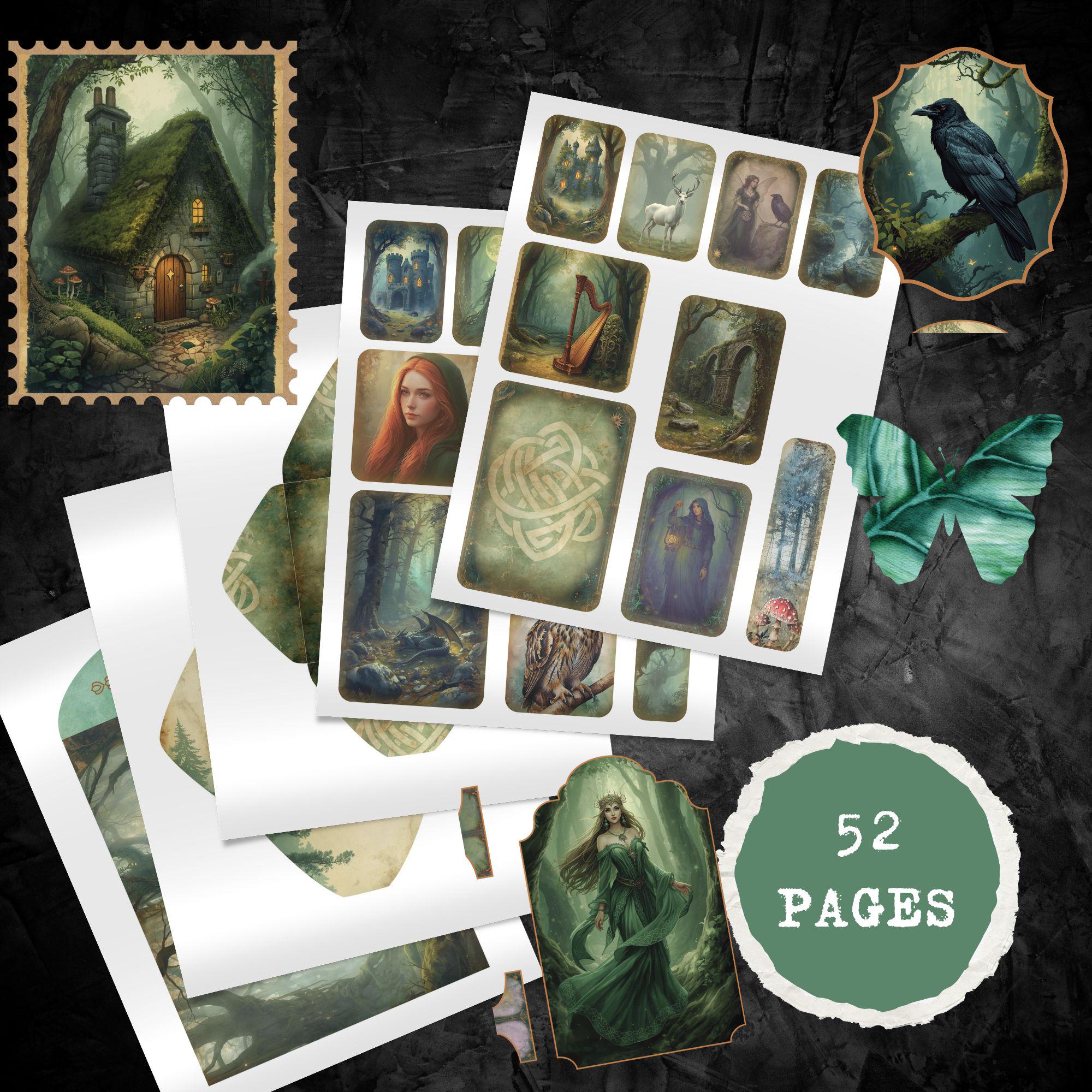 Enchanted Celtic Forest Ephemera Kit, Woodland Fairy Junk Journal ...