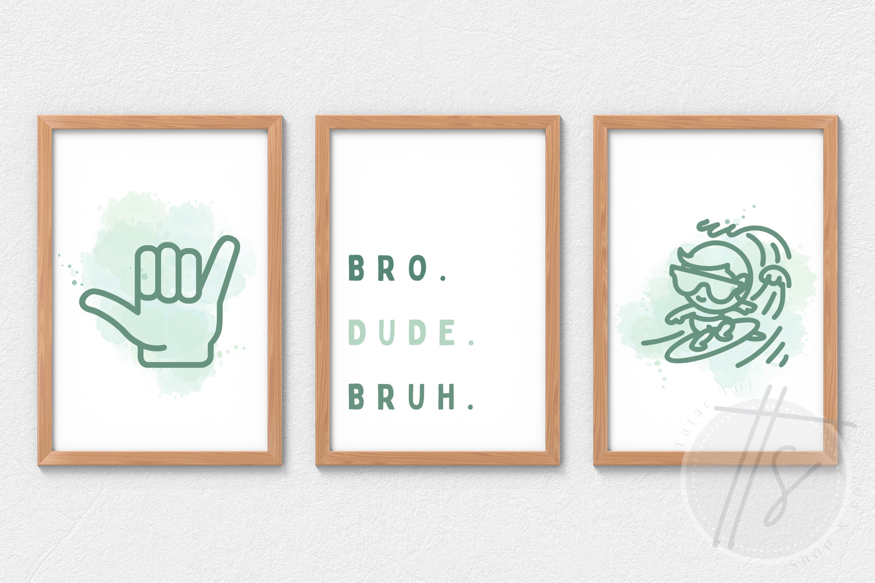 Bro. Dude. Bruh Wall Art Printable, Beach Theme Nursery, Boy Room - Etsy