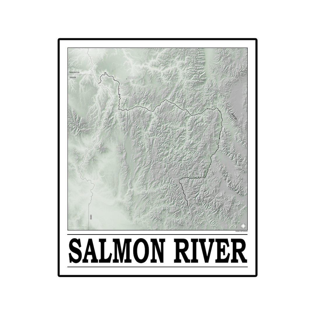 Salmon River Map Print or Digital Custom Size Etsy