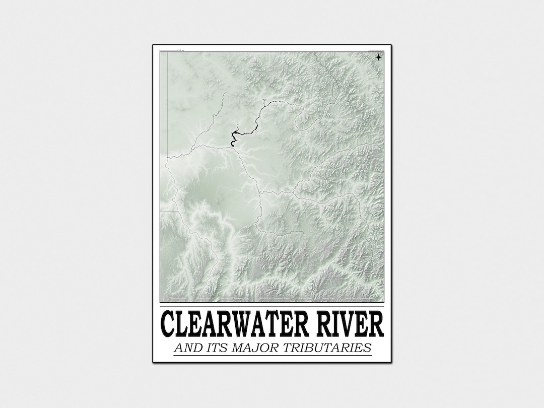 Clearwater River Map Print or Digital Custom Size Etsy