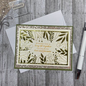 Deseándoles una larga vida juntos llena de amor y promesa, tarjeta de feliz aniversario, tarjeta de boda, tarjeta en blanco,