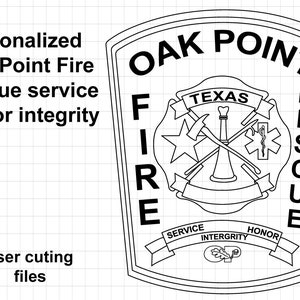 Personalized  Oak Point Fire rescue service honor integrity