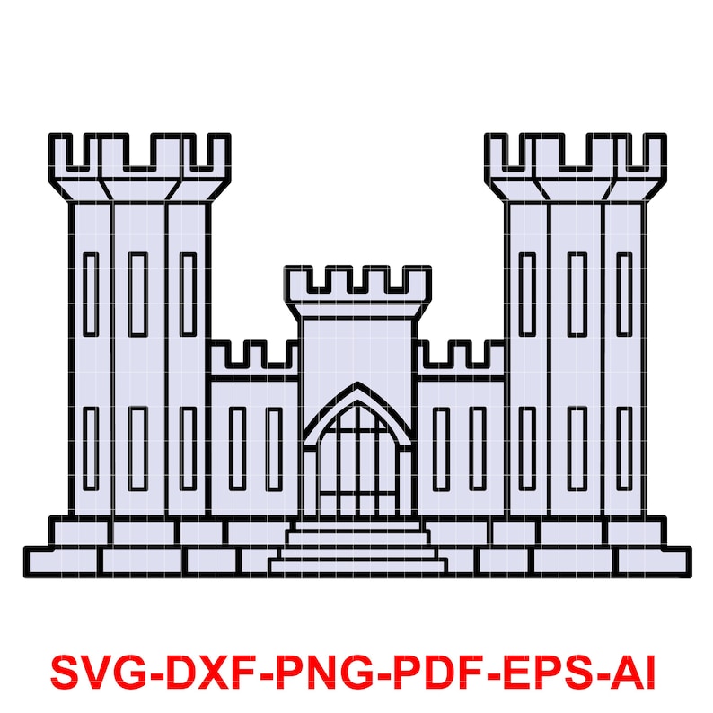 army-engineer-castle-badge-seal-laser-cutting-vector-art-cut