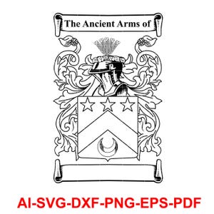 Family Crest , Coats of Arms, Logo, Seal, Custom, Ai, Vector, SVG, DXF, PNG, Digital,