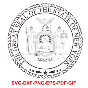 The Great Seal, of the State ,of New York, Badge, Seal, Laser Cutting, Vector Art, Cut Files, Digital Printing, Ai, Svg, Dxf