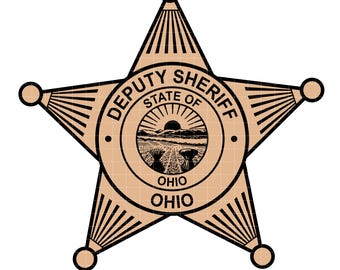 Insignia de ayudante del sheriff del estado de Ohio, insignia de ayudante del sheriff de Ohio, logotipo, sello, personalizado, Ai, vector, SVG, DXF, PNG, digital