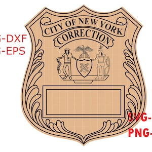 Distintivo dell'agente di custodia della città di New York, logo, sigillo, personalizzato, Ai, vettore, SVG, DXF, PNG, digitale