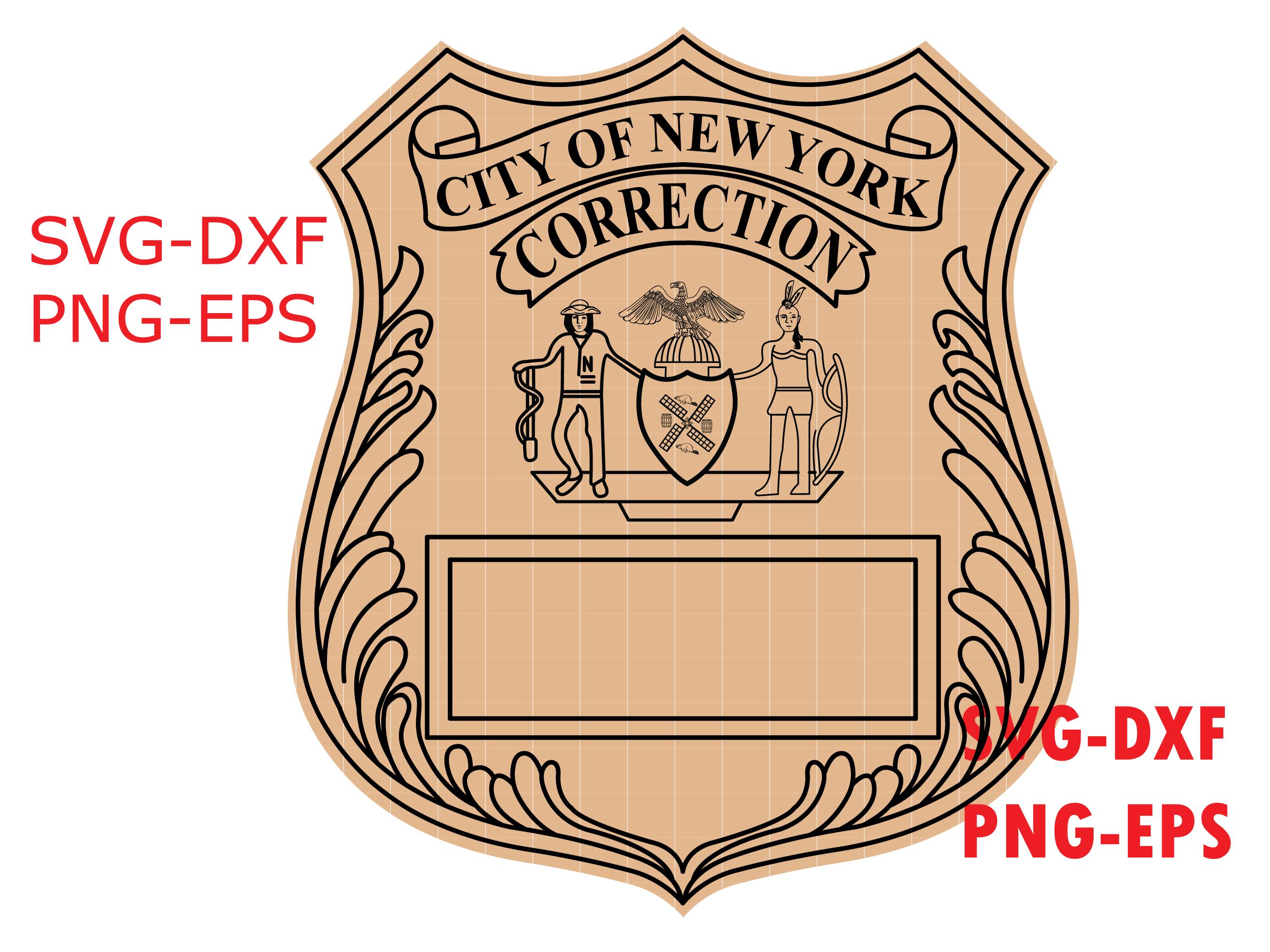 City of New York Correction Officer Badge, Logo, Seal, Custom, Ai, Vector, SVG, DXF, PNG, Digital