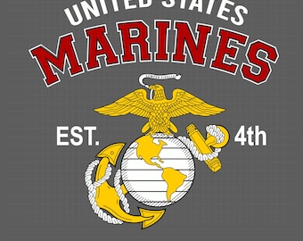 Editable Name U S M C, T Shirt Design, United States Marine Corps Badge Seal, Custom, Ai, Vector, SVG, DXF, PNG,