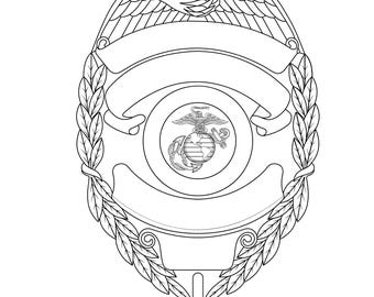 Editable Name, United States Marine Corps Badge Seal, Custom, Ai, Vector, SVG, DXF, PNG,