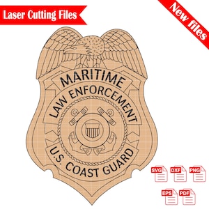 USCG Maritime, forces de l'ordre, garde-côtes moi, insigne de police, clipart vectoriel