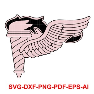 Puede incluir: Un diseño de antorcha alada rosa y negro. Esta es una descarga digital de un gráfico vectorial.