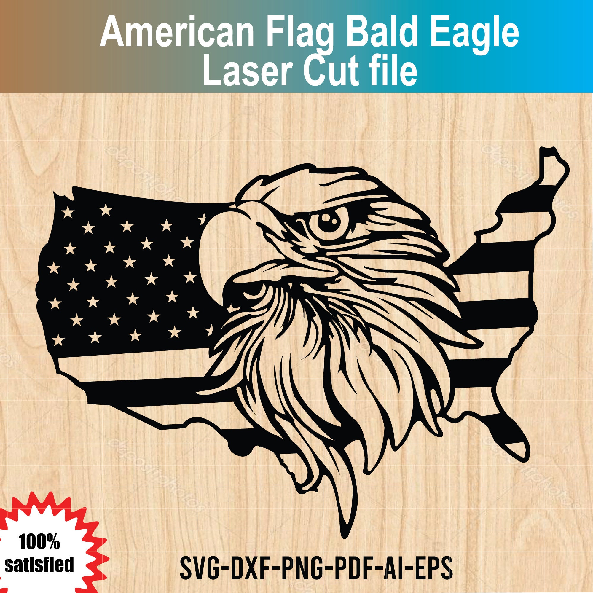 Eagle and Flag SVG, American Flag, Bald Eagle, Laser Cut File ...
