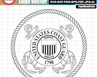 Coast Guard Seal, U S C G Logo Anchor, Badge, Logo, Seal, Custom, Ai, Vector, SVG, DXF, PNG,  svg, eps, dxf, and png digital vector format